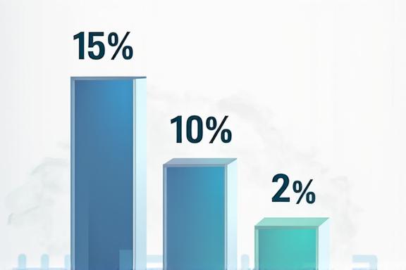 Bar chart showing defect rate reduction from 15% to 2%